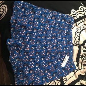 NWT- JCREW blue flowery skater skirt